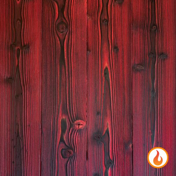 Shou Sugi Ban Larch Ember by Pioneer Millworks. Charred wood siding and paneling that is burned, brushed twice, and coated with an exterior oil 