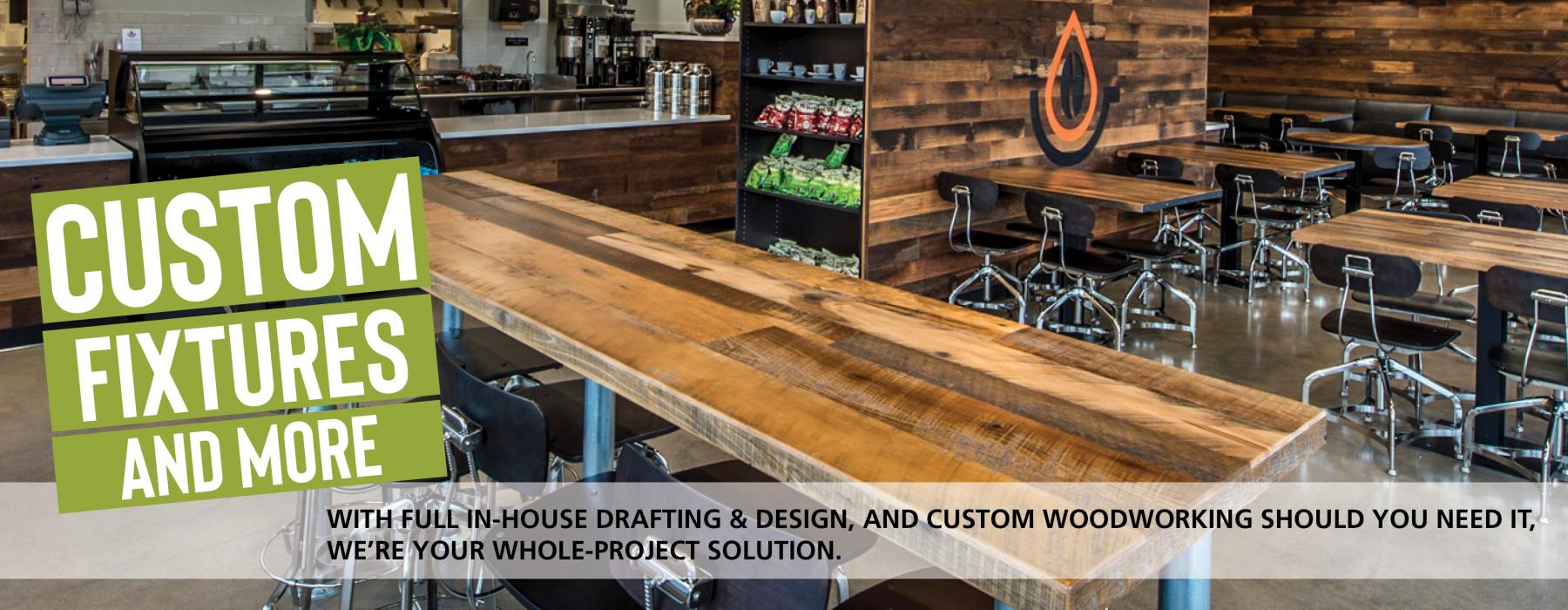 Pioneer Millworks Reclaimed Wood Tables, Counters, and Custom Fixtures