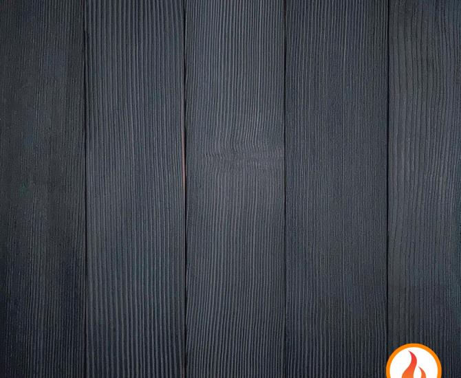 Shou Sugi Ban Douglas Fir Charcoal by Pioneer Millworks. Charred wood siding and paneling that is burned, brushed twice, and coated with an exterior oil