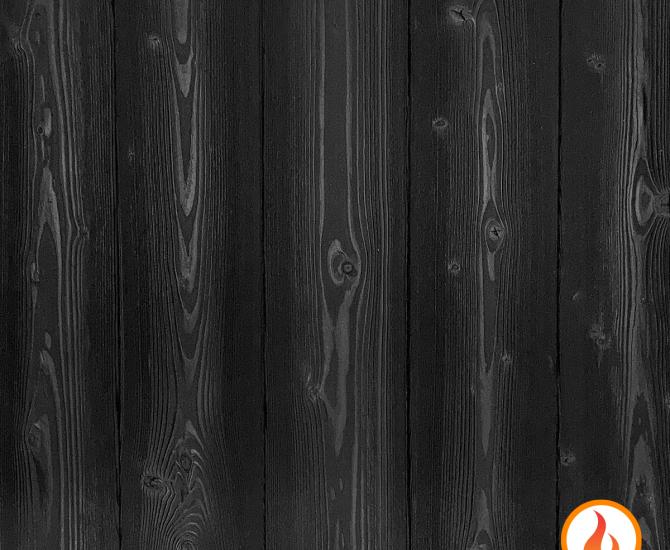 Shou Sugi Ban Larch Carbon by Pioneer Millworks. Charred wood siding and paneling that is burned, brushed twice, and coated with a non-toxic, water-based polyurethane