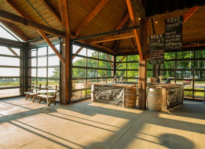 Inside the Point of the Bluff event pavilion. Photo (C) Don Cochran Photography