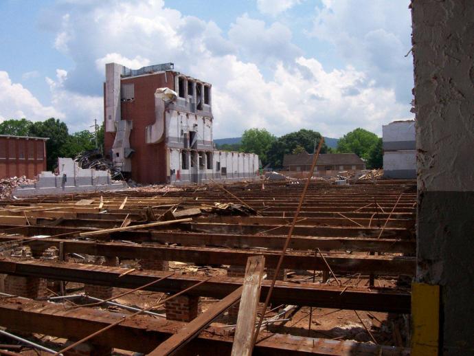 Union Underwear Inc. demolition site.