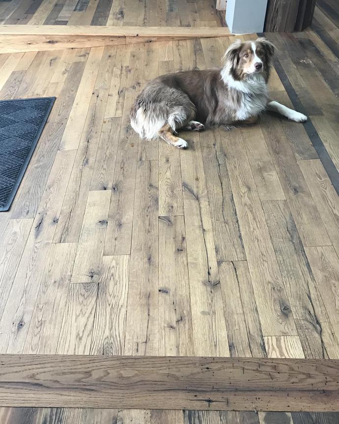 Pioneer Millworks Black & Tan, Tan Reclaimed Oak Flooring