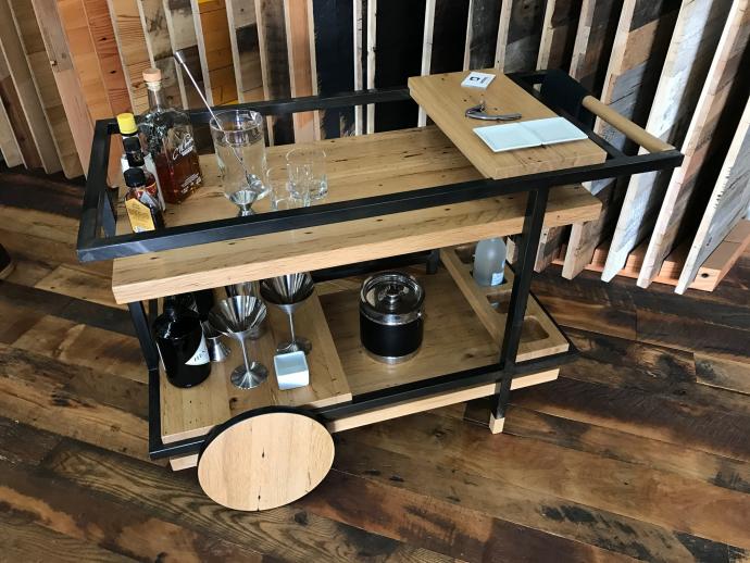 Bar Cart made with our Oak American Gothic