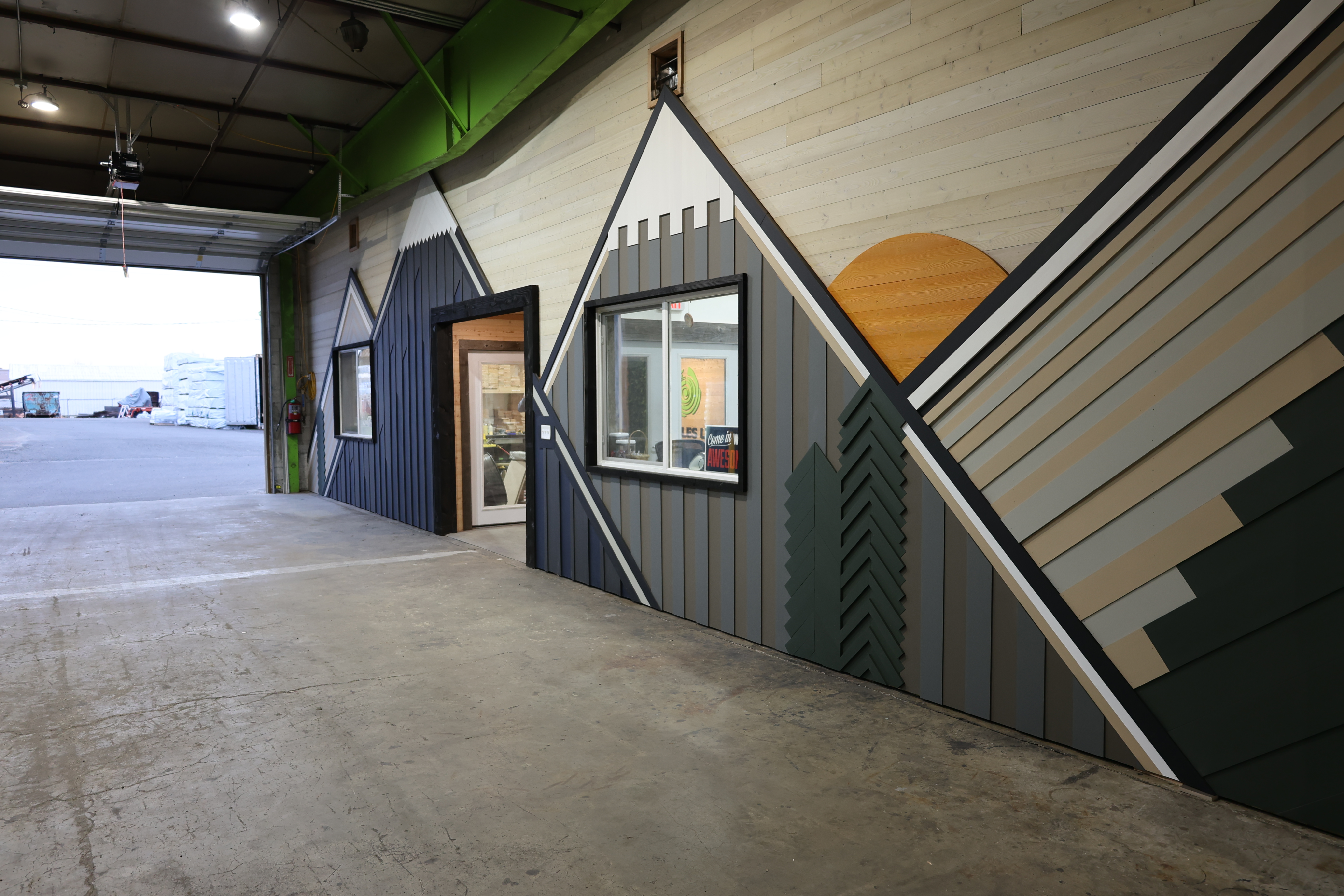 Pioneer Millworks Sustainable and Reclaimed Wood McMinnville, Oregon Samples Lab Feature Wall