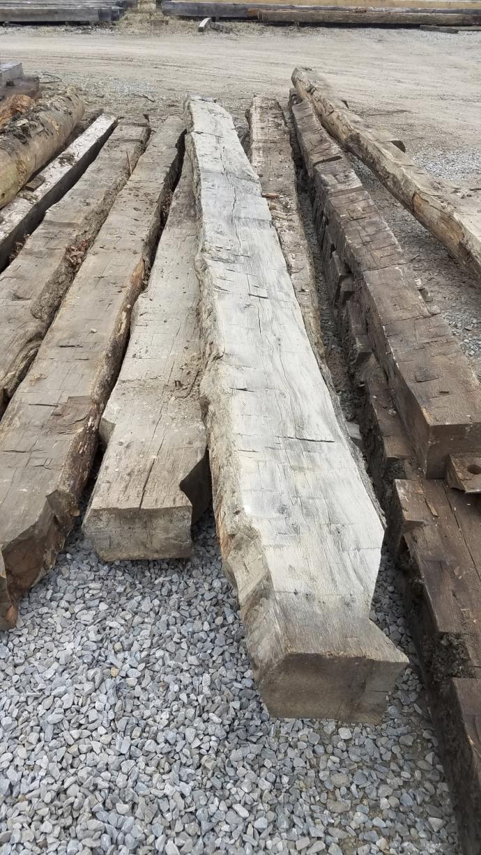 Hand -hewn White Oak timber