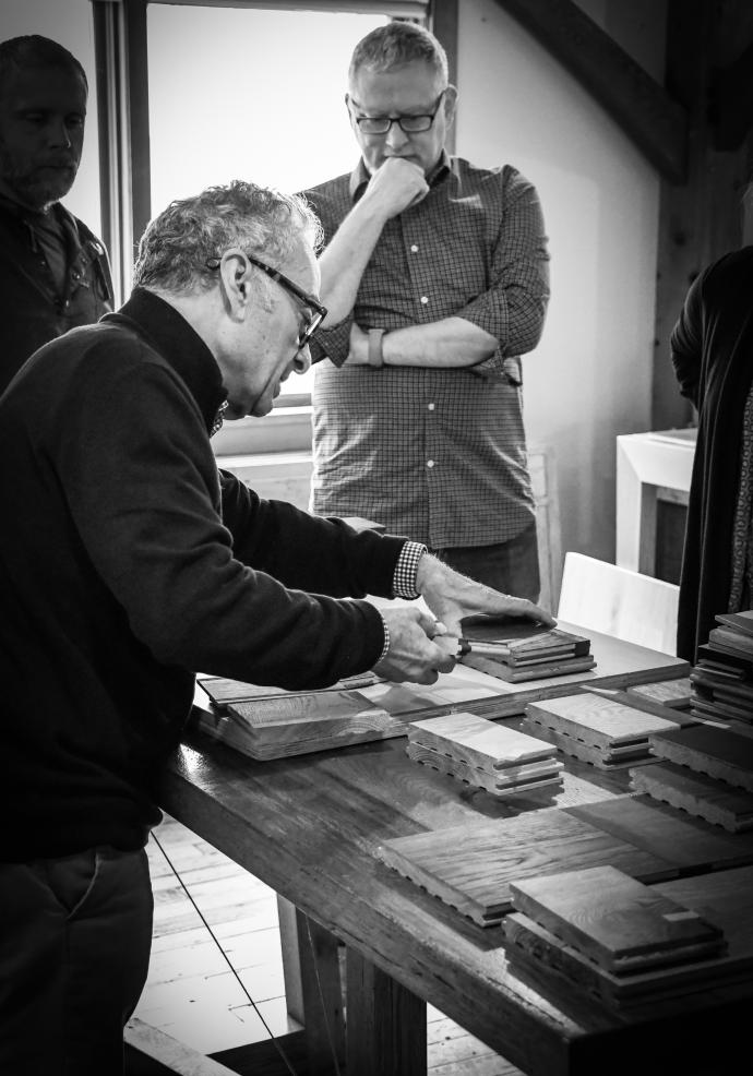 Jered Slusser (background) and David Senise (foreground) during the development process of the Natural Expressions Collection, Farmington New York