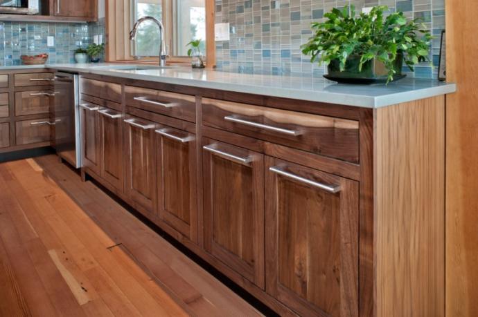 Walnut cabinetry, crafted by our sister company, New Energy Works for a home in Oregon.