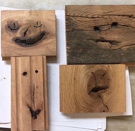 *Apophenia is the human tendency to visualize patterns out of randomness–like seeing animals in cloud formations. Pareidolia is a type of apophenia specific to our tendency to see faces everywhere–in rock formations, or a plate of food…or in the surface of a plank of wood.
