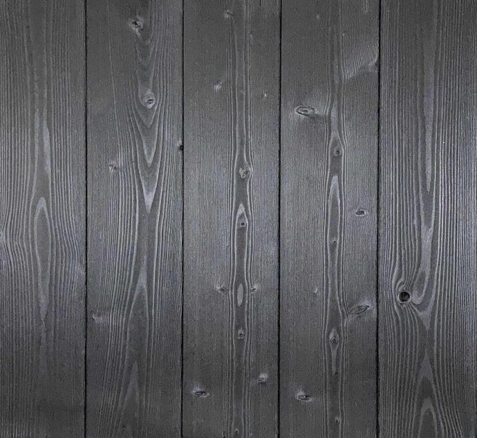 Shou Sugi Ban Larch Carbon | 2 by Pioneer Millworks. Charred wood siding and paneling that is burned, brushed twice, and coated with a non-toxic, water-based polyurethane