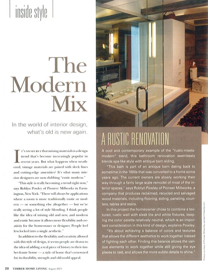 As seen in Timber Home Living magazine.