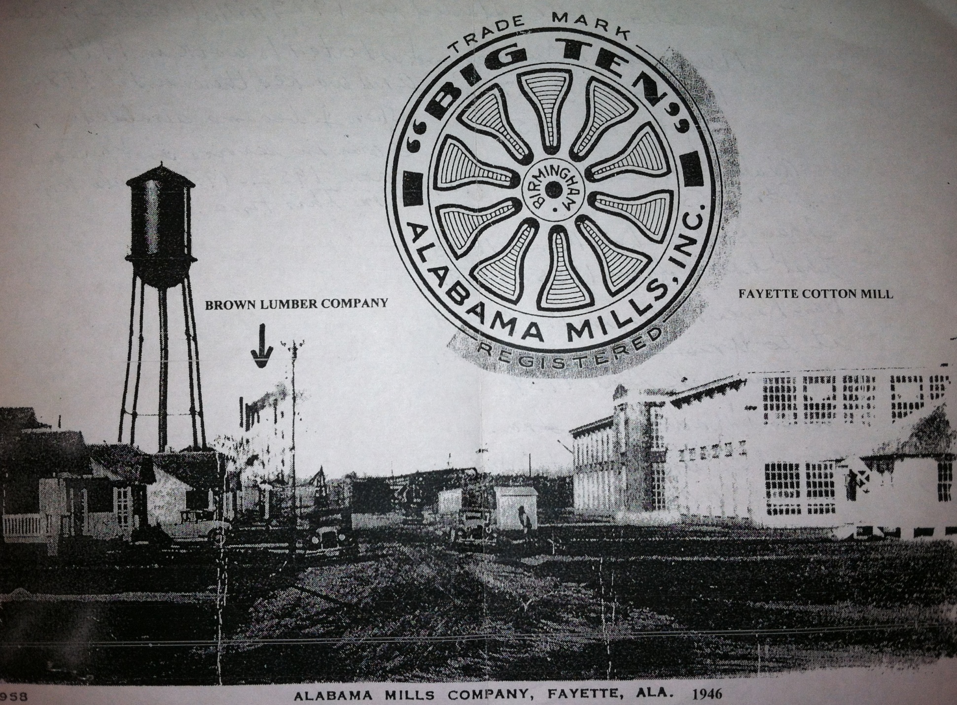 old photo of the Fayette Cotton Mill