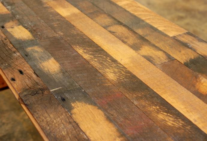 Reclaimed wine vat oak was mixed with our Settlers’ Plank grade to create this special flooring.