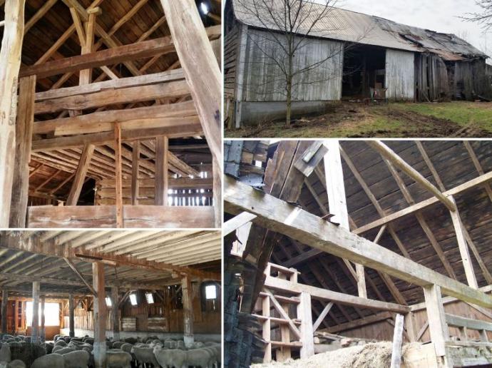 American Gothic and Settlers’ Plank are both reclaimed from agricultural (and the occasional industrial) buildings around the eastern United States.