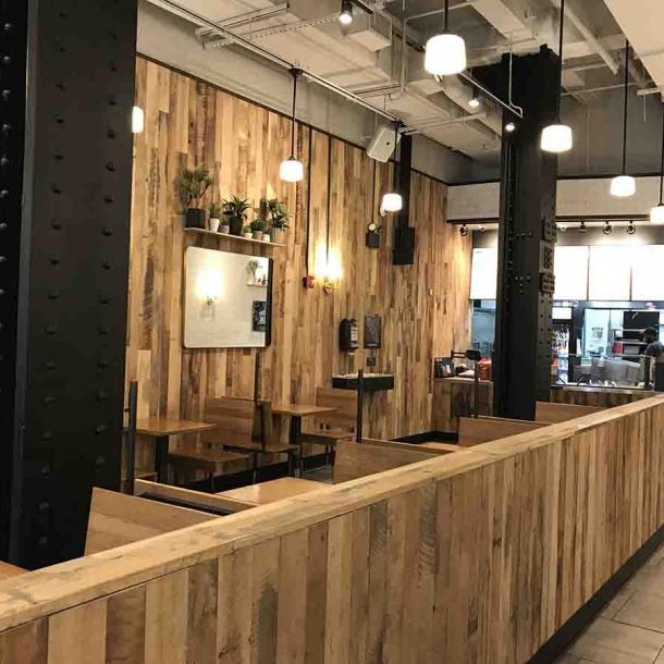 Pioneer Millworks Mixed Hardwoods Settlers' Plank in the Bryant Park location
