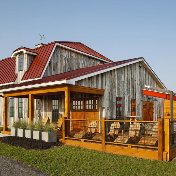 Pioneer Millworks American Prairie Taphouse reclaimed barn siding.