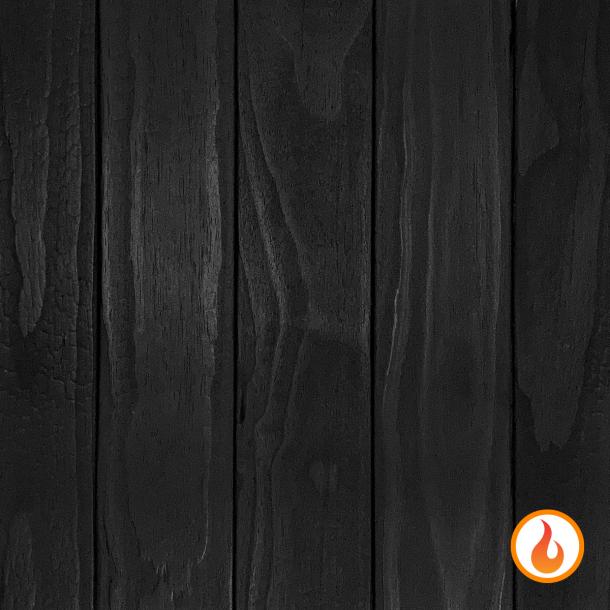 Shou Sugi Ban ACCOYA Carbon by Pioneer Millworks. Charred wood siding and paneling that is burned, brushed once, and coated with non-toxic, water-based polyurethane