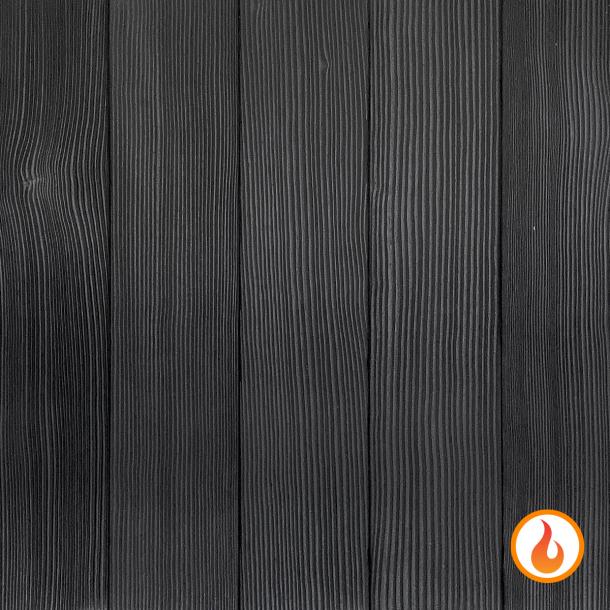 Shou Sugi Ban Douglas Fir Carbon by Pioneer Millworks. Charred wood siding and paneling that is burned, brushed twice, and coated with a non-toxic, water-based polyurethane