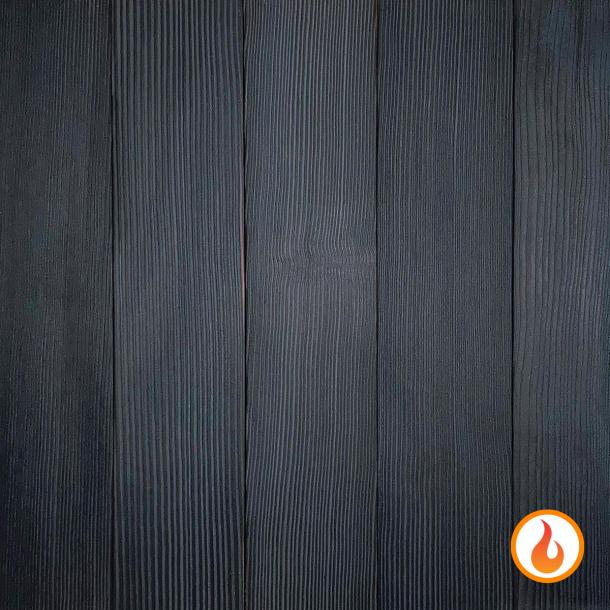 Shou Sugi Ban Douglas Fir Charcoal by Pioneer Millworks. Charred wood siding and paneling that is burned, brushed twice, and coated with an exterior oil