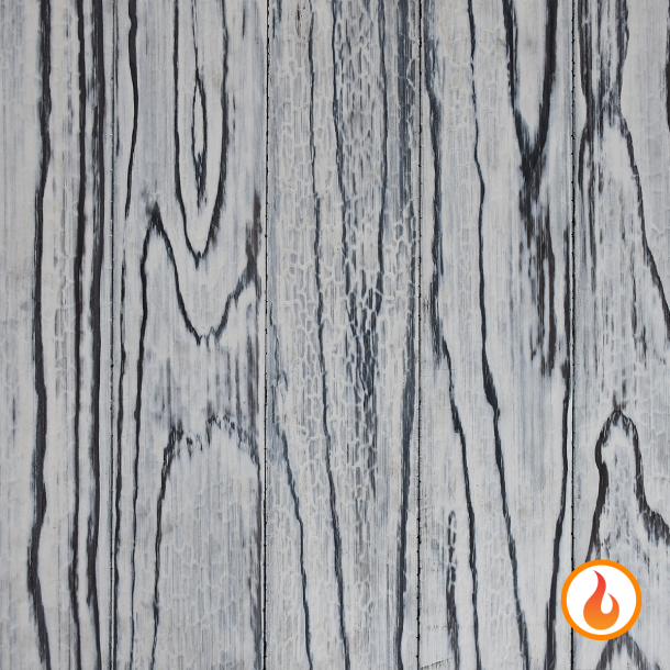 Shou Sugi Ban ACCOYA Smolder by Pioneer Millworks. Charred wood siding and paneling that is burned, brushed once, and coated with an exterior oil