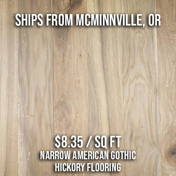 Narrow American Gothic Hickory Flooring