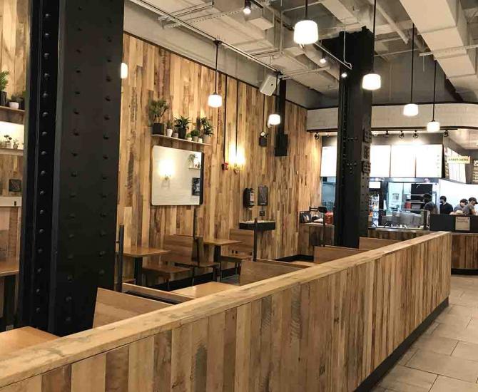 Pioneer Millworks Mixed Hardwoods Settlers' Plank in the Bryant Park location