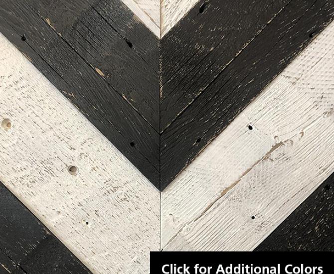 Pioneer Millworks reclaimed wood--American Prairie--Faux Painted--Black and White Chevron