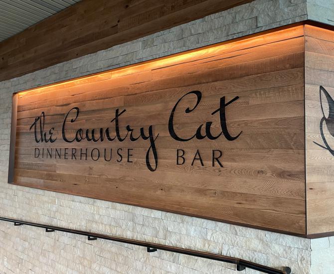 The Country Cat Dinehouse & Market—PDX Airport, OR featuring our reclaimed Vinegar Vat Stock