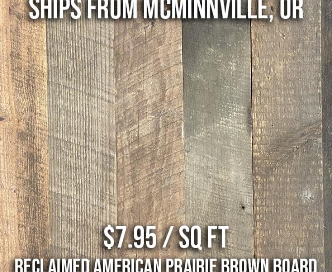 Reclaimed American Prairie Brown Board