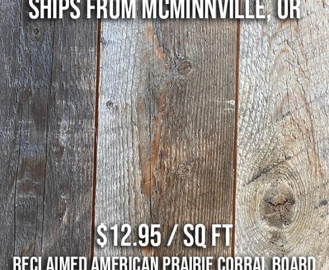 Reclaimed American Prairie Corral Board