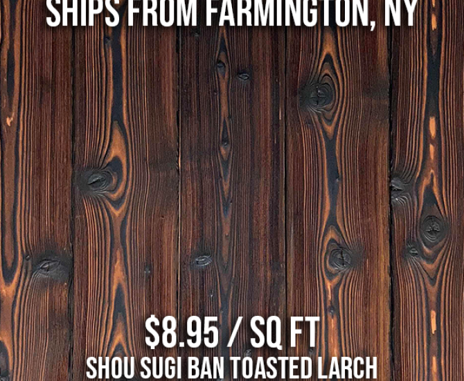 Shou Sugi Ban Larch in Toasted