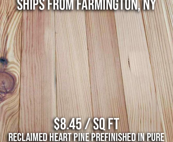 Reclaimed Heart Pine prefinished in Pure