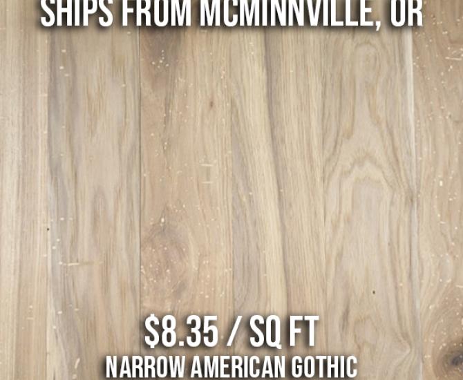 Narrow American Gothic Hickory Flooring