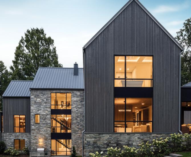 Pioneer Millworks Shou Sugi Ban Larch Smoke Siding Photo by Peak Visuals
