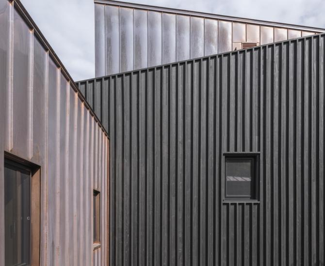Pioneer Millworks Accoya Black Wood Siding. AW-ARCH Photo by: Florian Holzherr