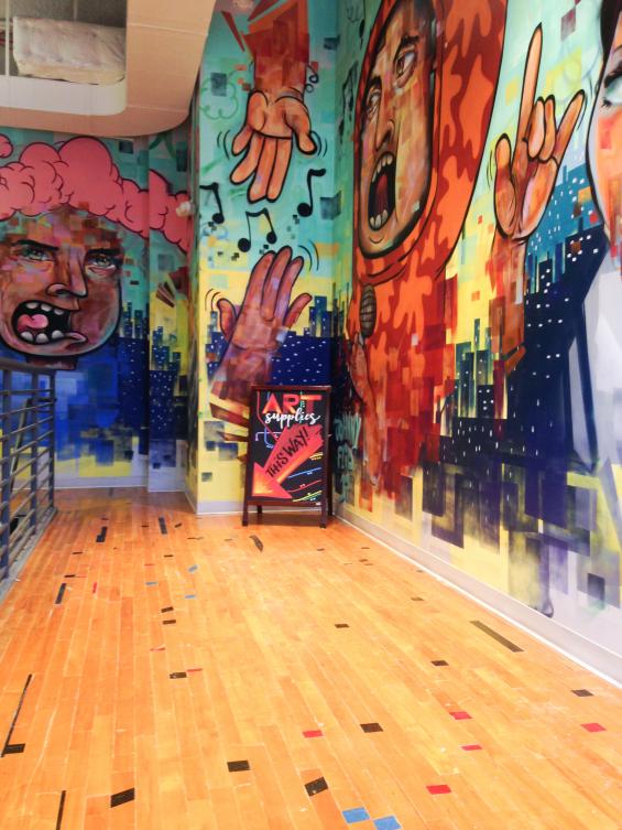 Pioneer Millworks reclaimed wood--Original Gym Flooring--Reclaimed Wood Floing in Retail