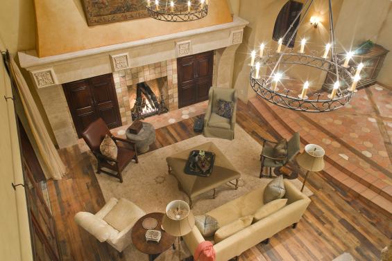 Pioneer Millworks reclaimed wood--Mixed Oak--Settlers' Plank--Reclaimed wood flooring in a rustic residence