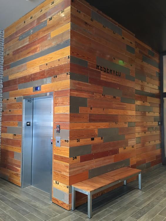 Reclaimed Bleacher Boards find a new home in Biggio's Sports Bar