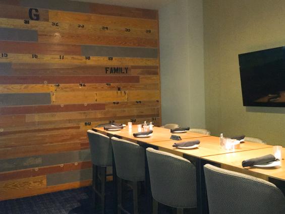 Reclaimed Bleacher Boards find a new home in Biggio's Sports Bar