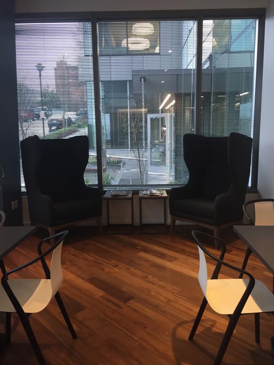 Reclaimed Teak Bright wood flooring flows throughout this cruise line's office space in Seattle, WA. 