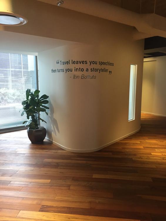 Reclaimed Teak Bright wood flooring flows throughout this cruise line's office space in Seattle, WA. 