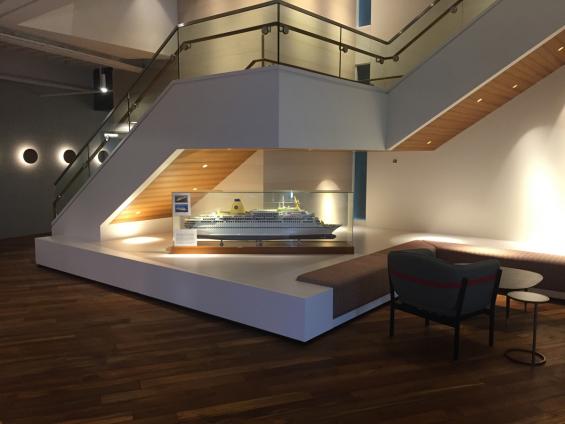 Over 14,000 square feet of the salvaged Teak, with an all natural oil/wax finish, found new life throughout all six levels of Holland America’s new building. The wood unifies each level, offering incredible durability and warm tones to the various work areas.