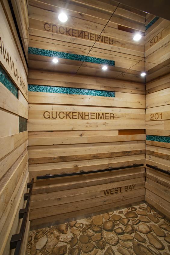 Mid character oak in various widths were used as paneling in this Savannah, GA hotel