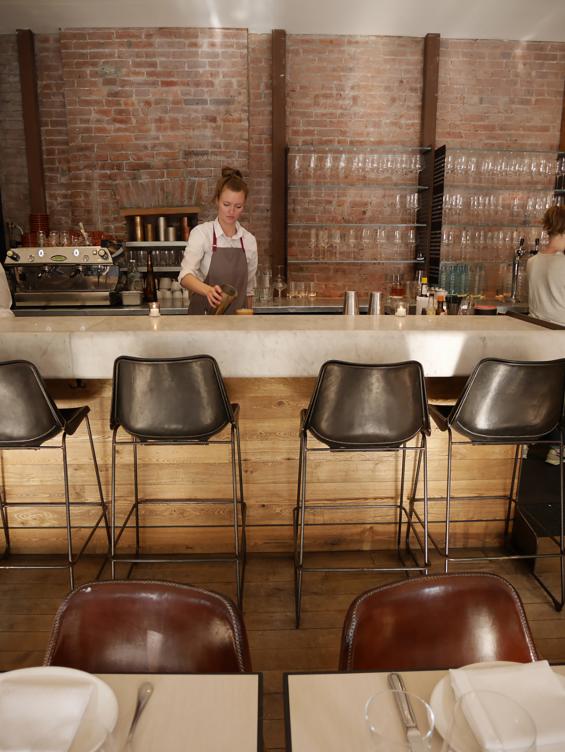 American Gothic Ash reclaimed wood paneling bar front