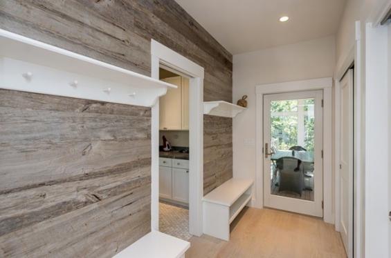 American Prairie weathered grey flows throughout the hallway of the Martha's Vineyard vacation home.