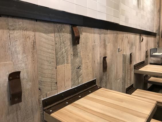 Close up of our Mixed Hardwoods Settlers' Plank with a custom white wash finish