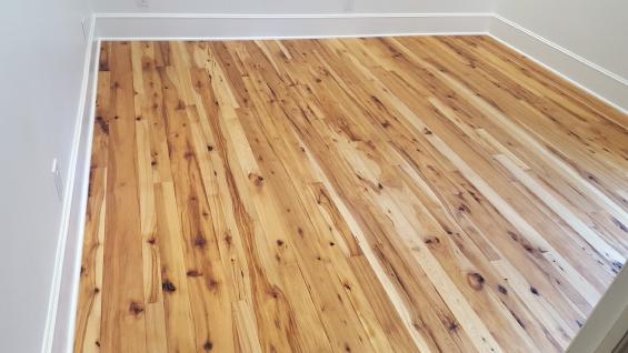 American Gothic Hickory reclaimed wood flooring installed in a North Carolina Home 