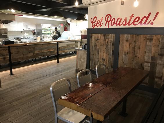 Roast Kitchen paneling of Mixed Oak Railyard Patina in NYC.
