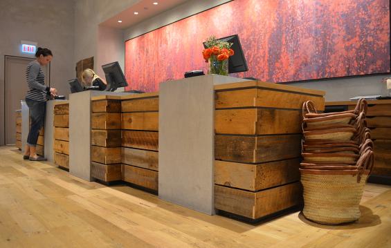 Pioneer Millworks Reclaimed Barnwood American Prarie Brown Board Cash Wrap in Anthropologie
