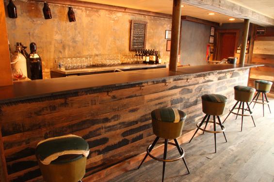 Reclaimed Oak Black & Tan, 50/50 Bar Front